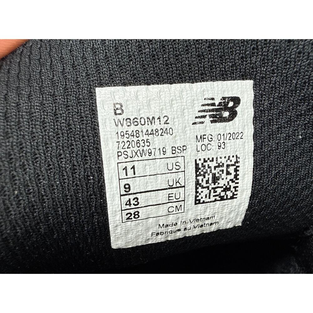 New Balance Fresh Foam X 860v12 Running Shoes W860M12 Black Gray Womens Size 11B - Picture 7 of 8